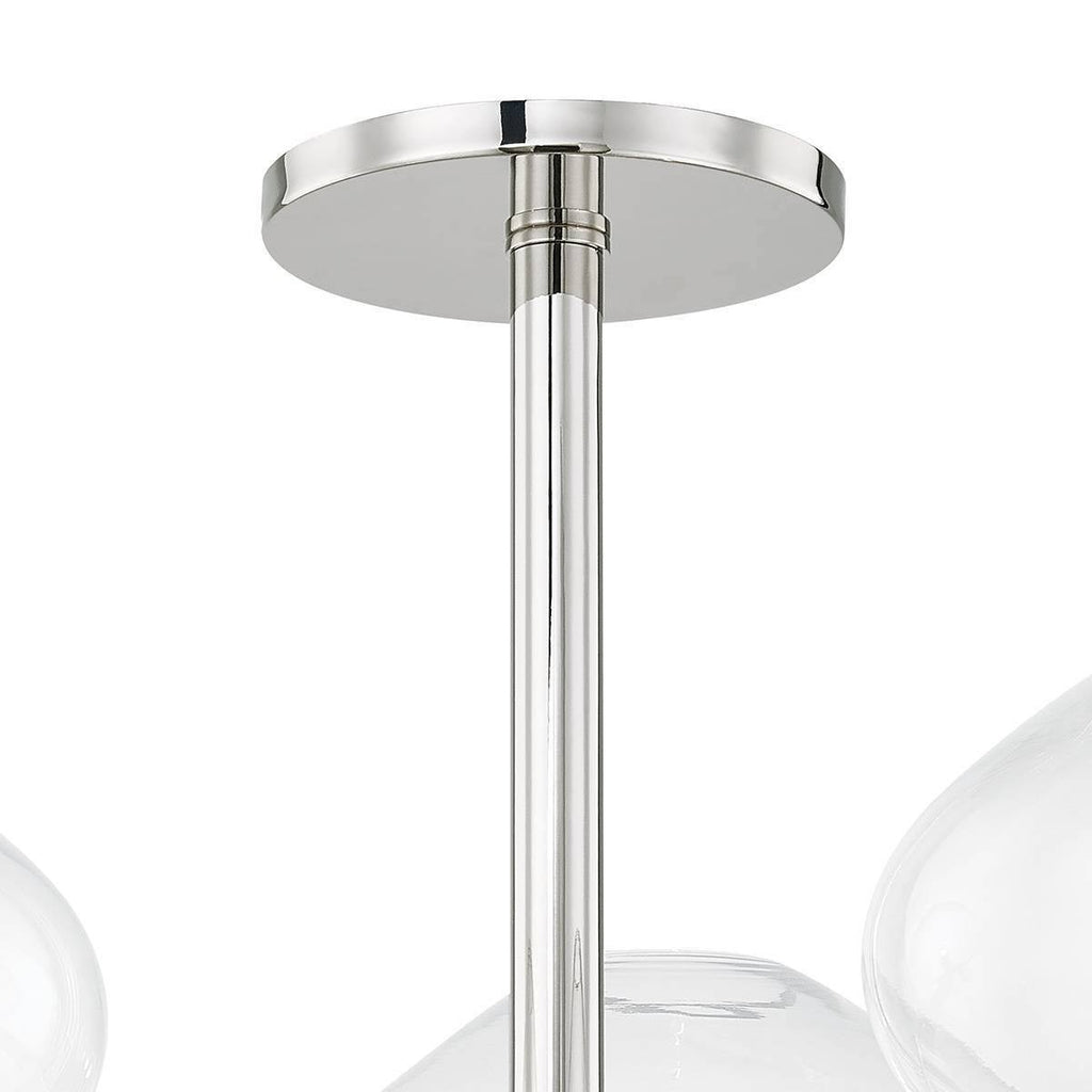 Polished Nickel 3 Light Semi-Flush Mount A12516
