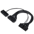 Dual PSU 24-Pin ATX Motherboard Adapter Extension Cable 30cm Black X884