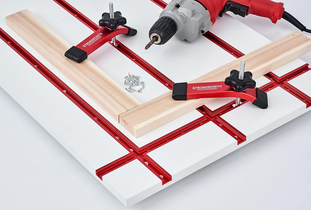 T Track 48" with Wood Screws Double Cut Profile Universal T-Track with Predrilled Mounting Holes Fine Sandblast Anodized Red Color Pack of 2 W8839