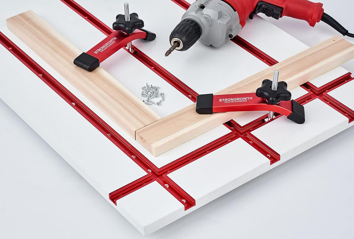 T Track 48" with Wood Screws Double Cut Profile Universal T-Track with Predrilled Mounting Holes Fine Sandblast Anodized Red Color Pack of 2 W8839