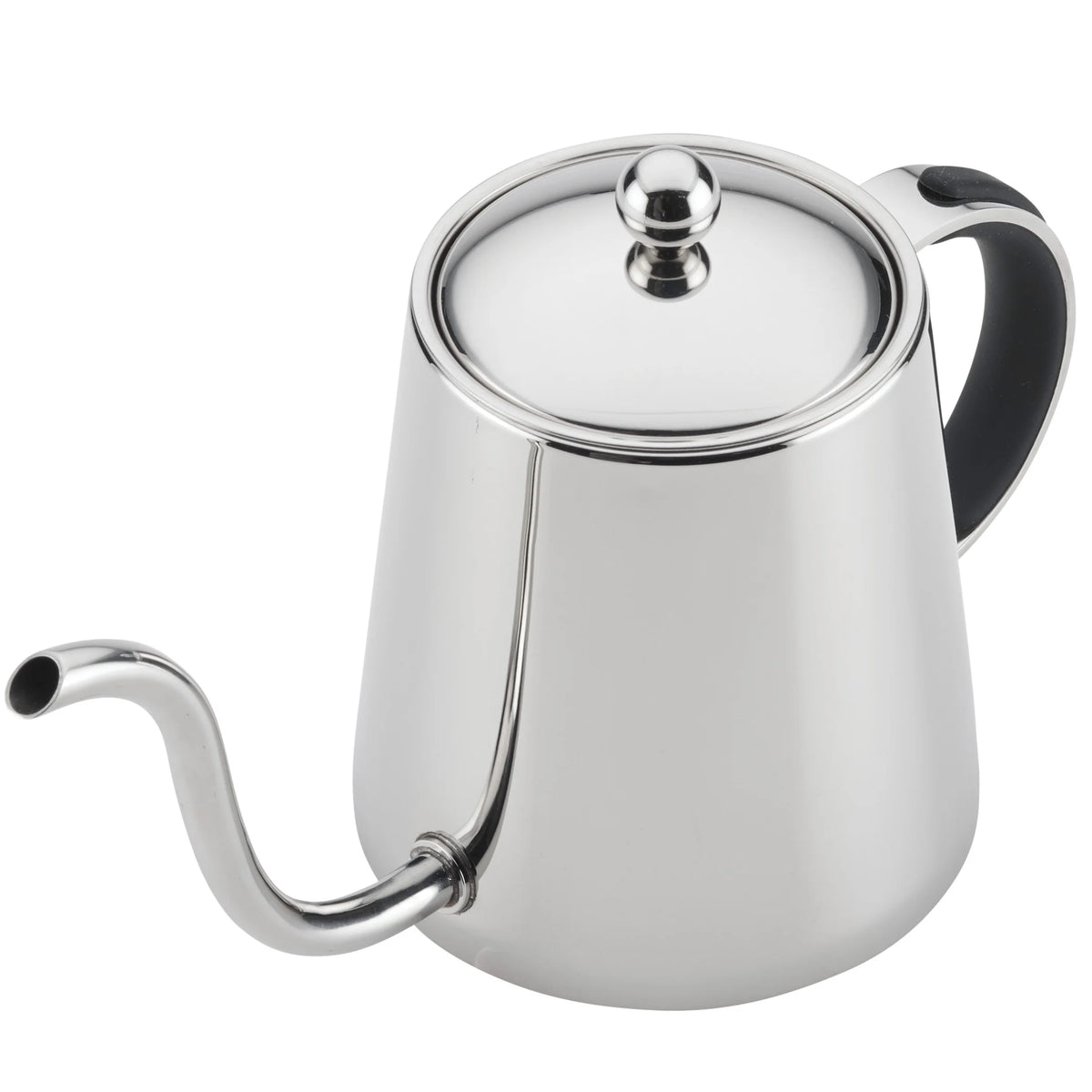 Stainless Steel Pour Over Teapot with Black Handle, 23-Ounce X7267