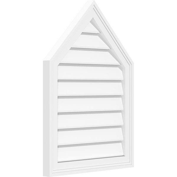36x22W x 34x22H Peaked Top Surface Mount PVC Gable Vent Z879