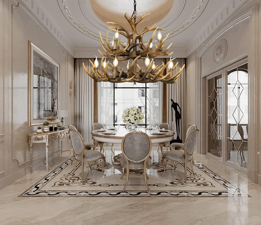 Antler Chandelier, 8+4 Lights, 12 Lights, E12 Base C724115