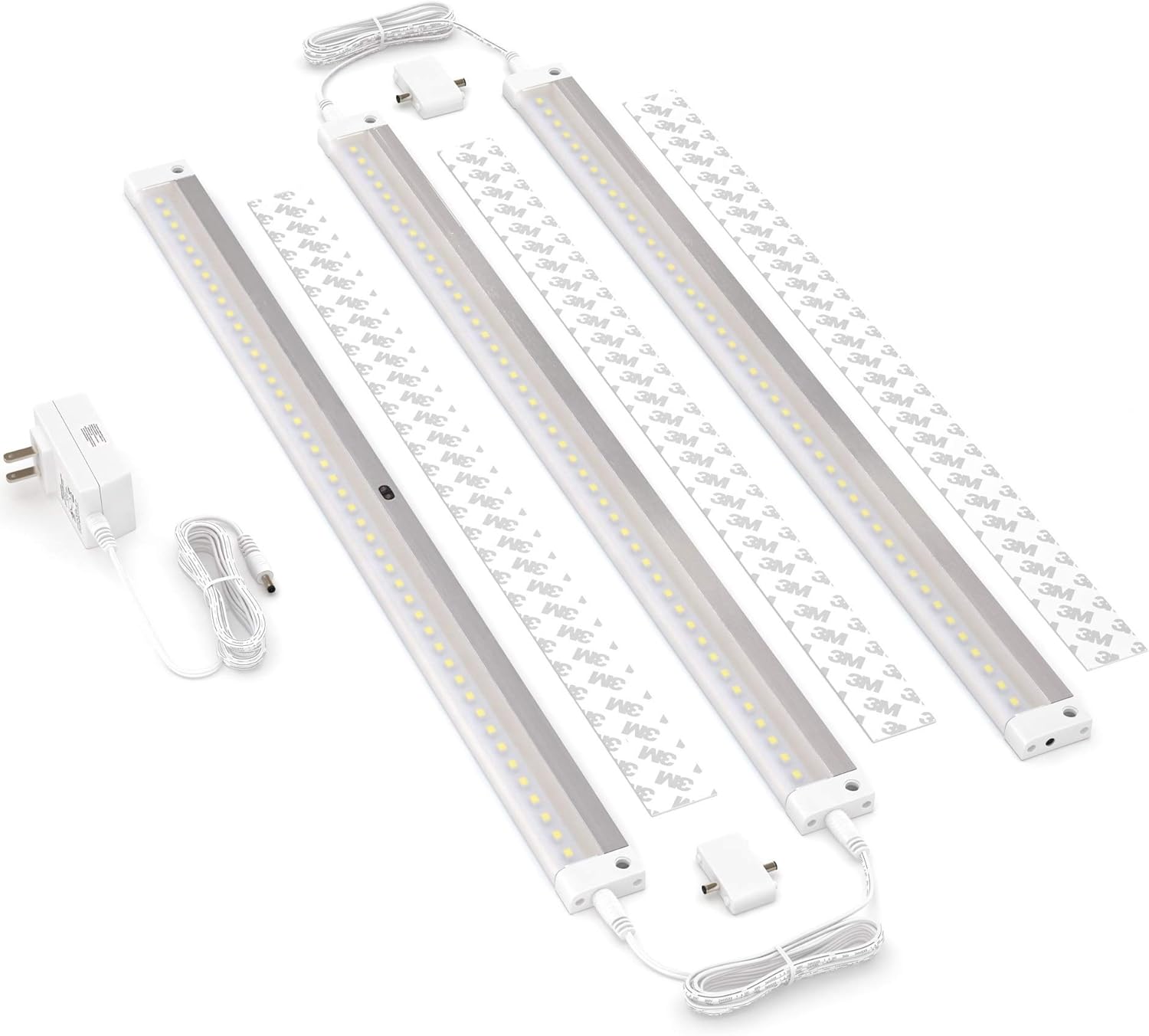 White Finish 3 Extra Long 20 inch Panels LED Dimmable Under Cabinet Lighting Kit C269246