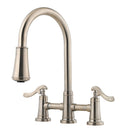 Brushed Nickel 2-Handle Pull-Down Kitchen Faucet H1333