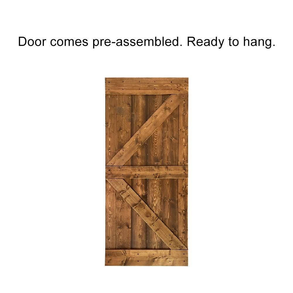 Sage Green Stained Solid Pine Wood Interior Sliding Barn Door Slab N194275