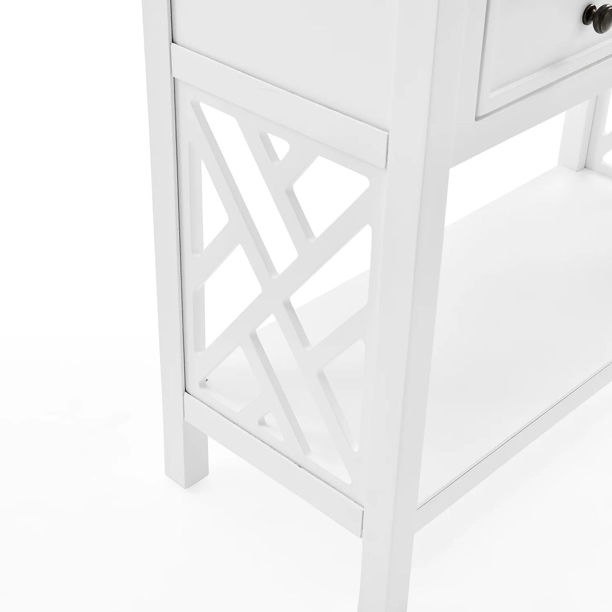 White Wood Console Table with 4-Drawers S685