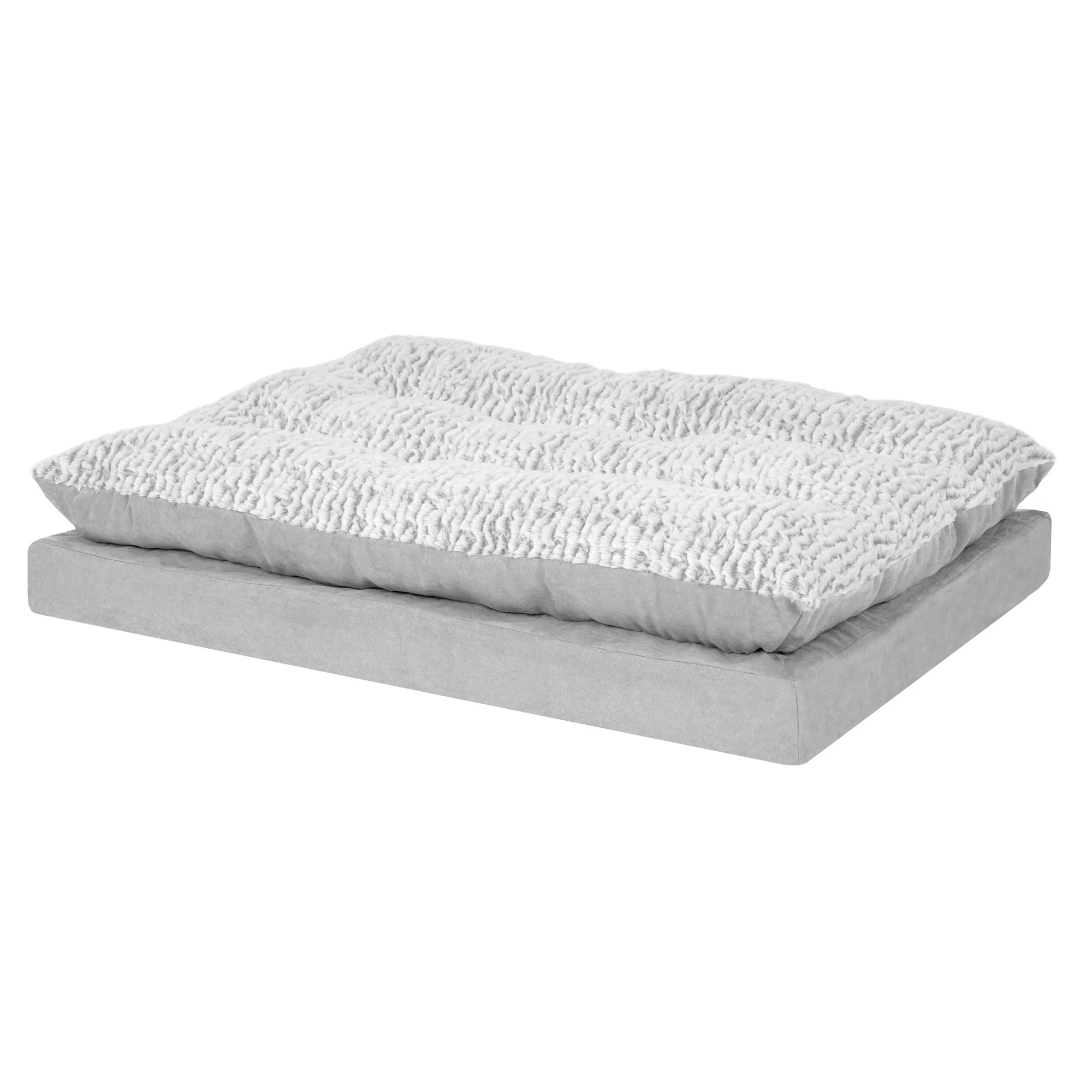 Orthopedic Pillow Top Mattress Pet Bed, Gray, Large J183
