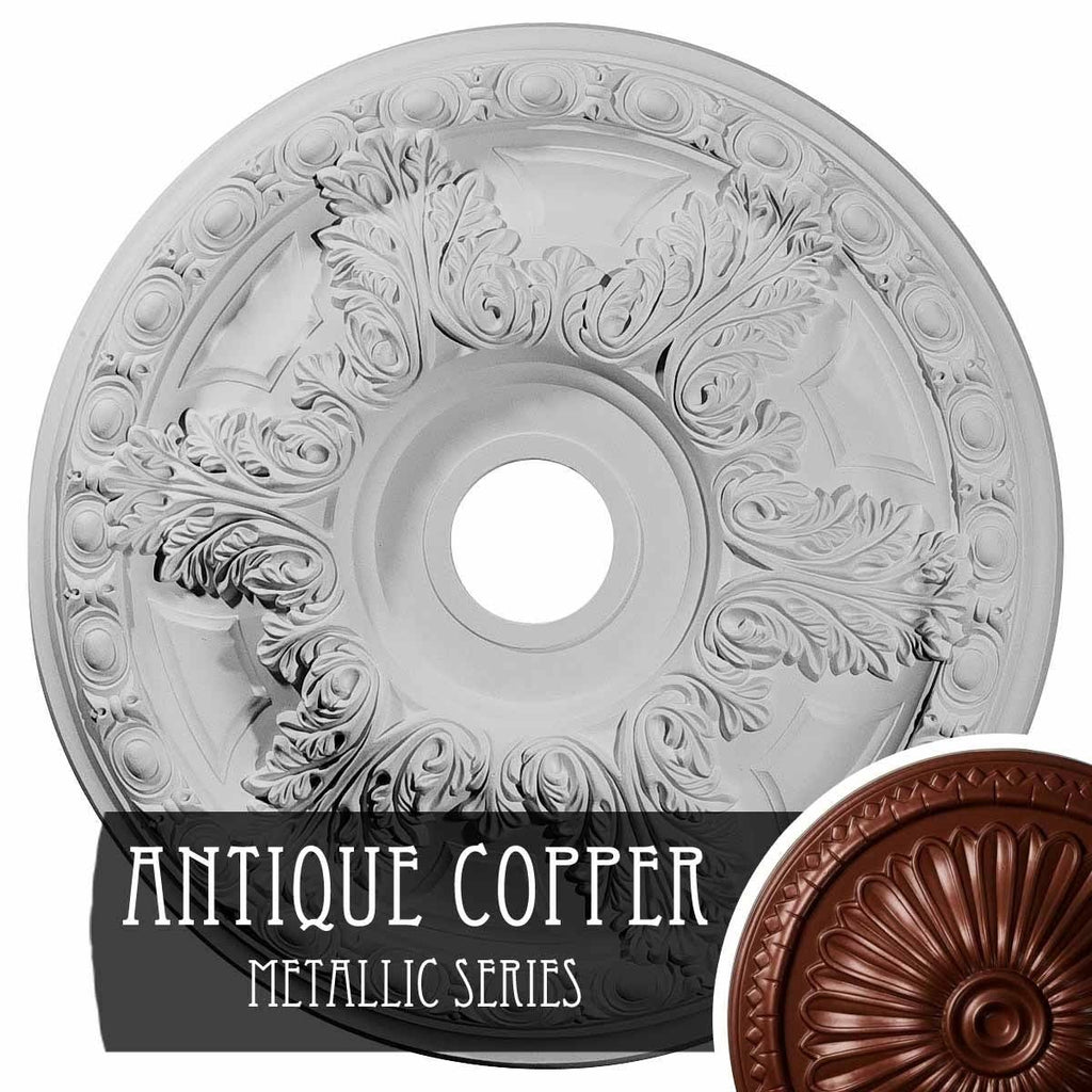 Granada Ceiling Medallion, Hand-Painted Antique Copper J801308