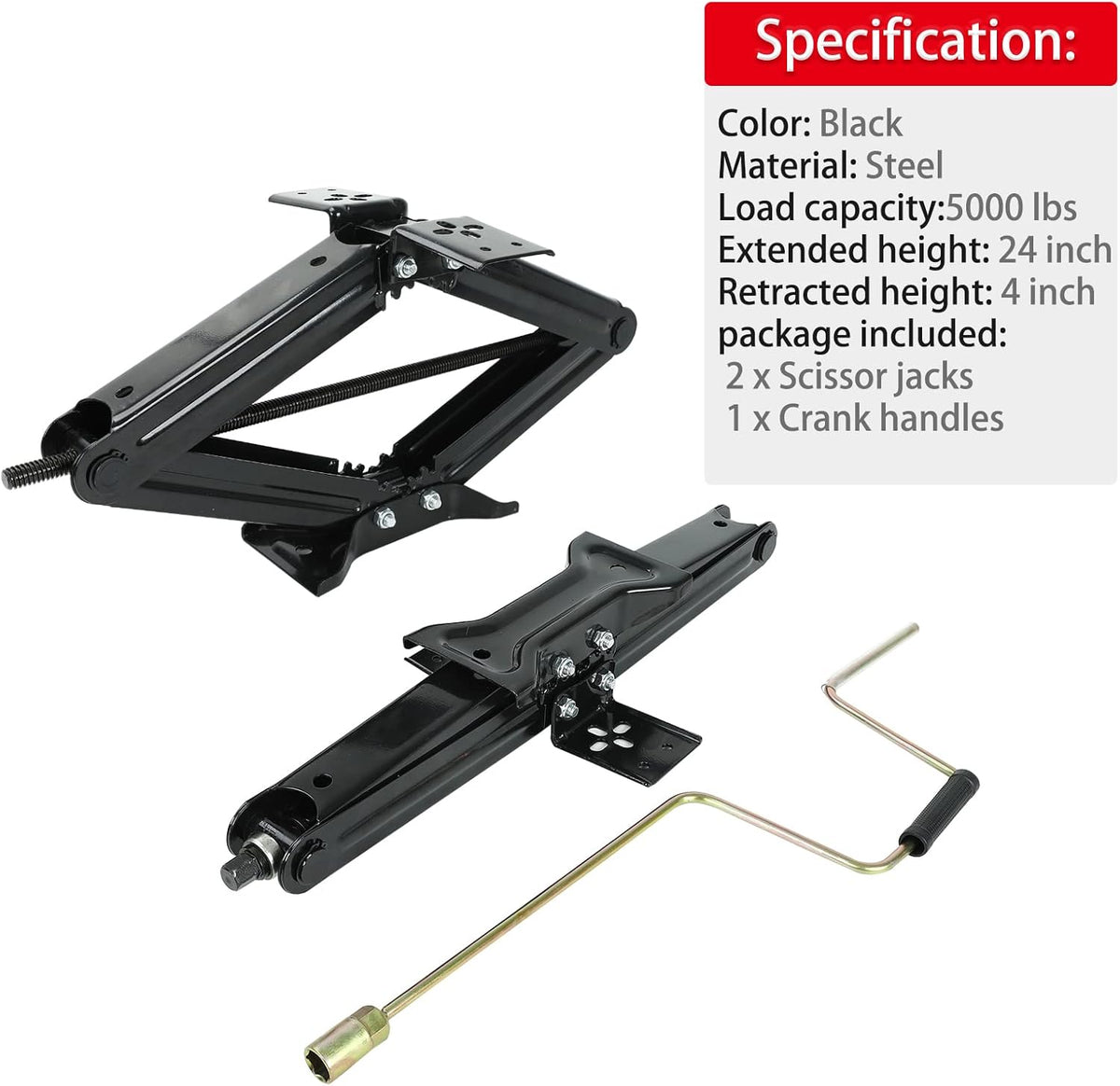 5000 lb 24 RV Stabilizing Scissor Jack, Pack of 2 D188498