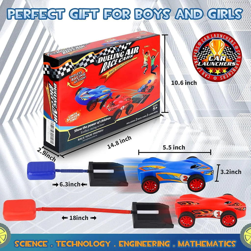 Air Powered Toy Car Launchers with Ramp and Finish Line P8941