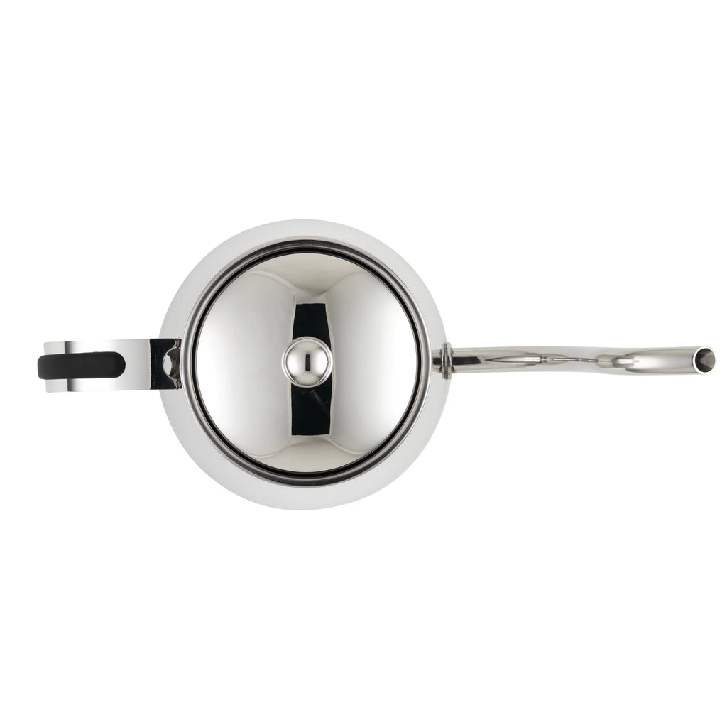 Stainless Steel Pour Over Teapot with Black Handle, 23-Ounce X7267