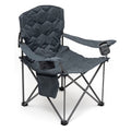 XL Oversized Heavy Duty Padded Portable Folding Camping Chair with Armrest Cup Holder & Side Pocket B116