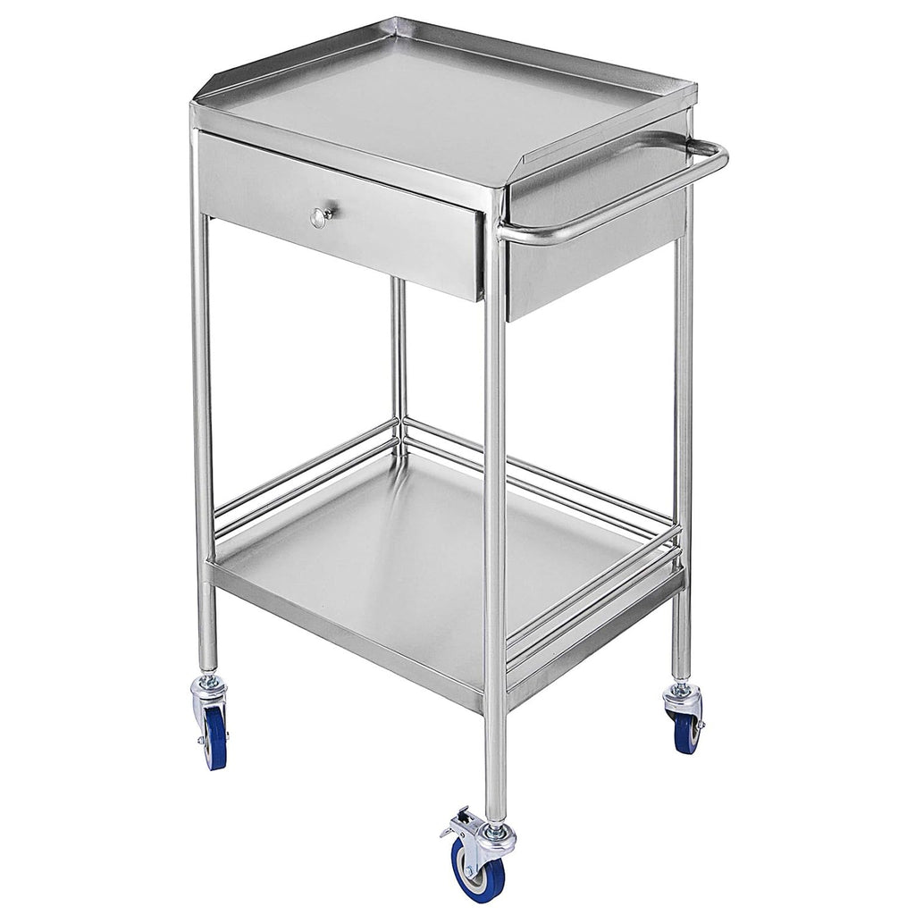 Stainless Steel Utility Cart with 2 Shelves and 1 Drawer V144006