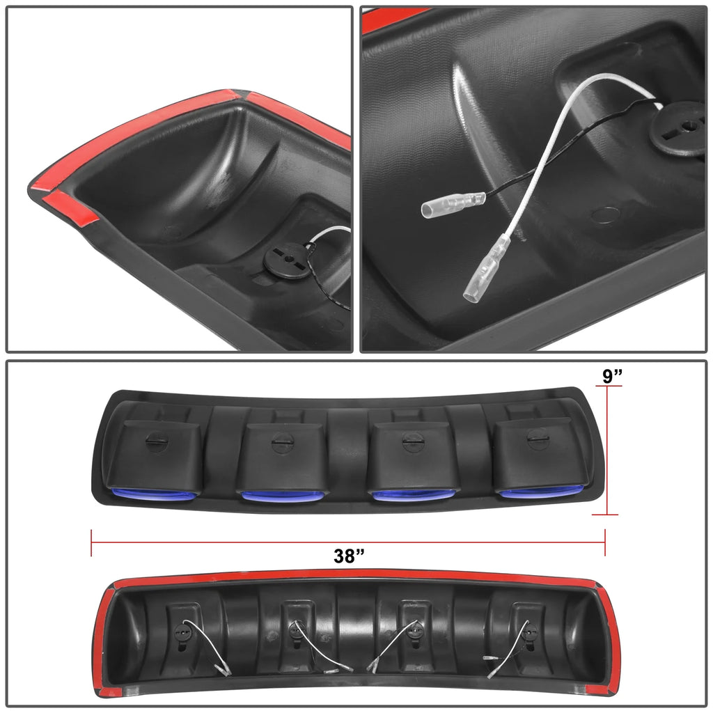 Blue Roof Top Mounted Fog Light with Wiring Harness and Switch E366024