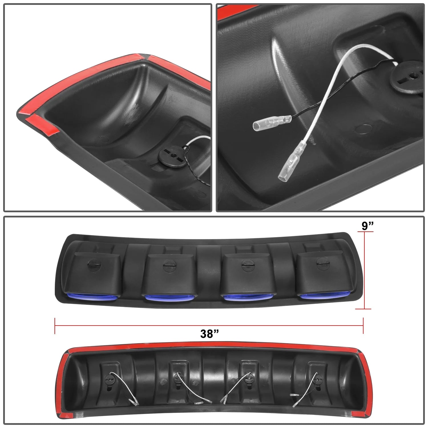 Blue Roof Top Mounted Fog Light with Wiring Harness and Switch E366024