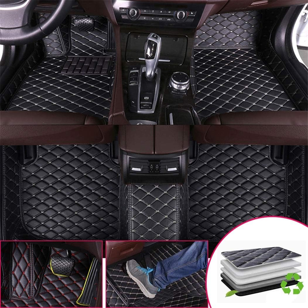 Brown Leather Car Floor Mats D8014