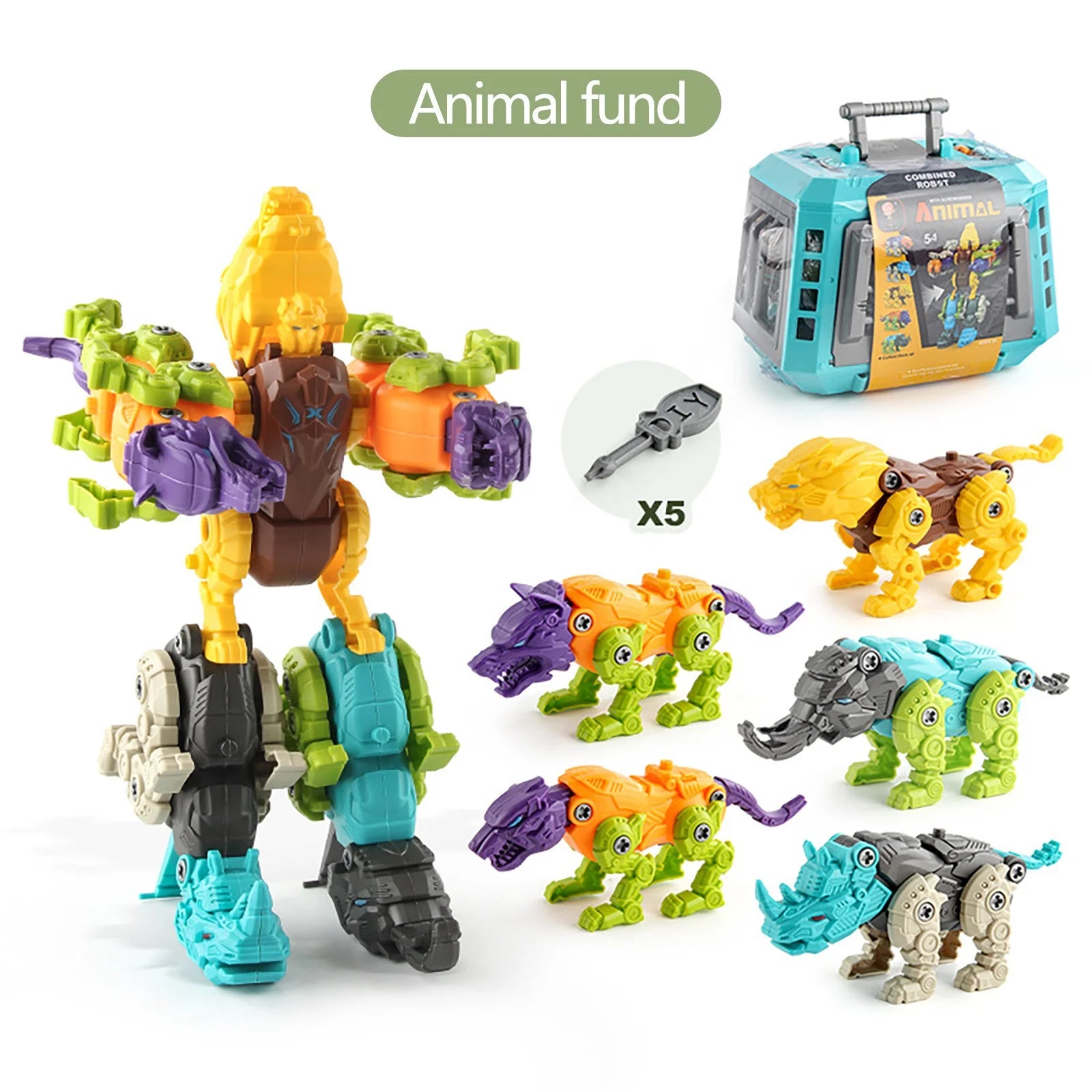 Take Animals Toys Learning Educational Toy Building Sets With Manual Drill And 5 Animals S7493