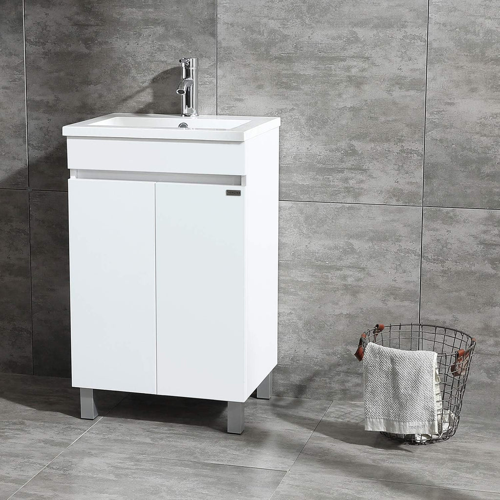 24 Black Bathroom Vanity Combo with Ceramic Sink and Chrome Faucet I276