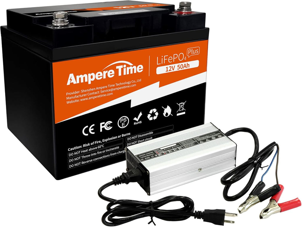 12V 50Ah LiFePO4 Battery with 14.6V 10A Charger and 50A BMS D959349