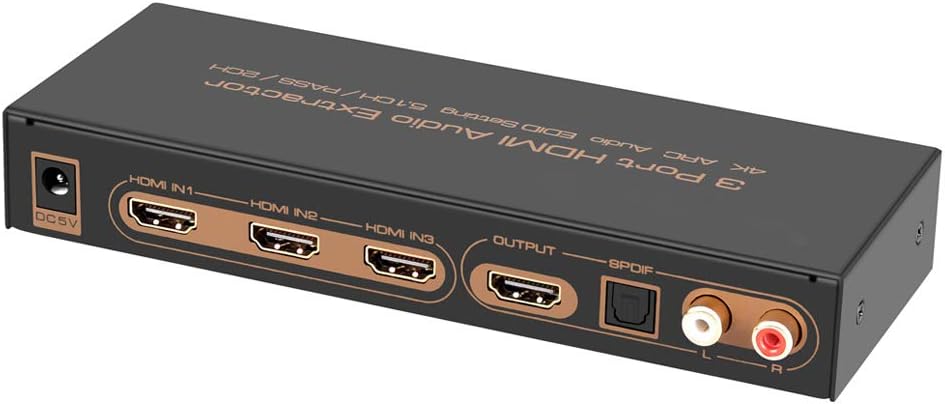3 Port HDMI Audio Extractor Splitter with Remote Y256015