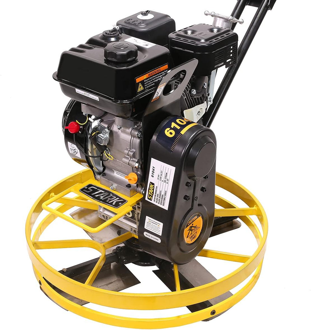 6.5HP Walk-Behind Power Trowel Concrete Surface Smooth Gasoline Motor Float Pan and Blades Included V546