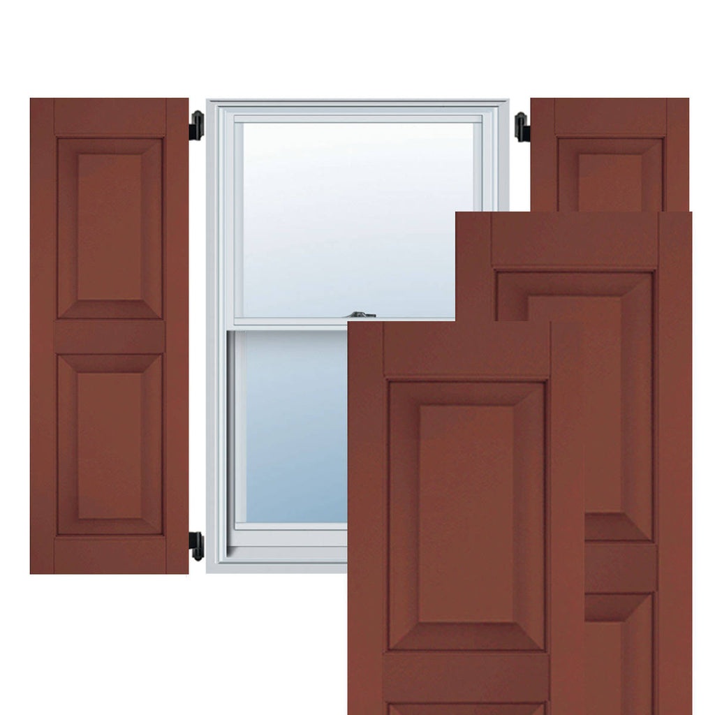 15 in. x 69 in. Exterior Real Wood Western Red Cedar Raised Panel Shutters Pair L7841