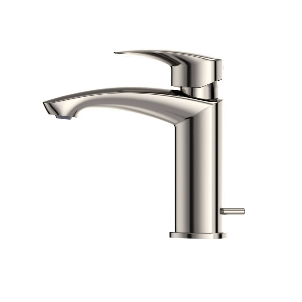 Polished Chrome Single Handle Bathroom Faucet with Drain Assembly F726