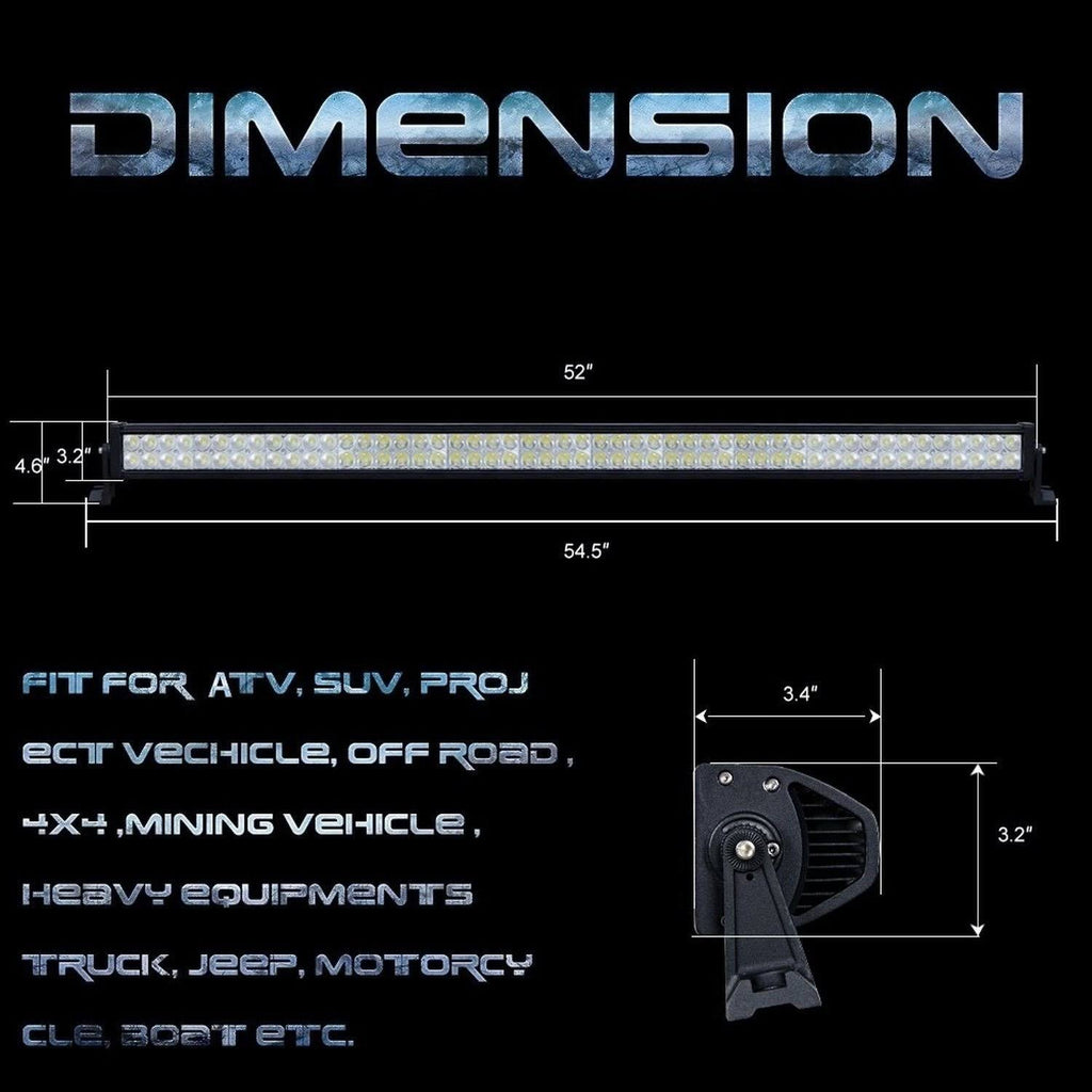 300W 52inch LED Work Light Bar Combo Fog Car Driving Lamp P81470
