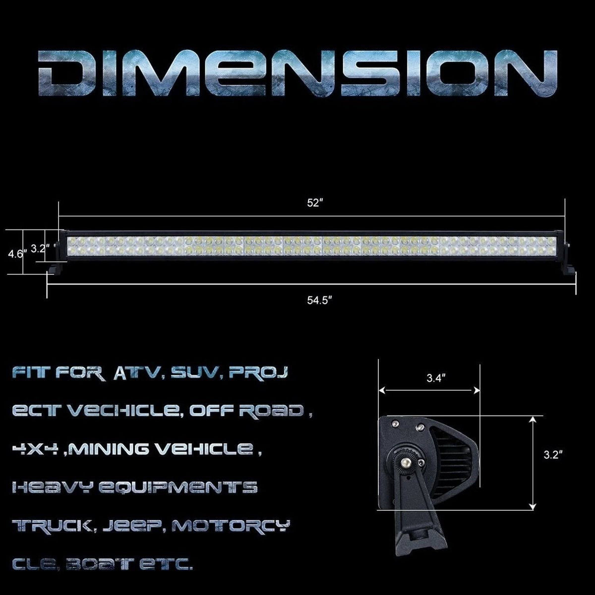 300W 52inch LED Work Light Bar Combo Fog Car Driving Lamp P81470