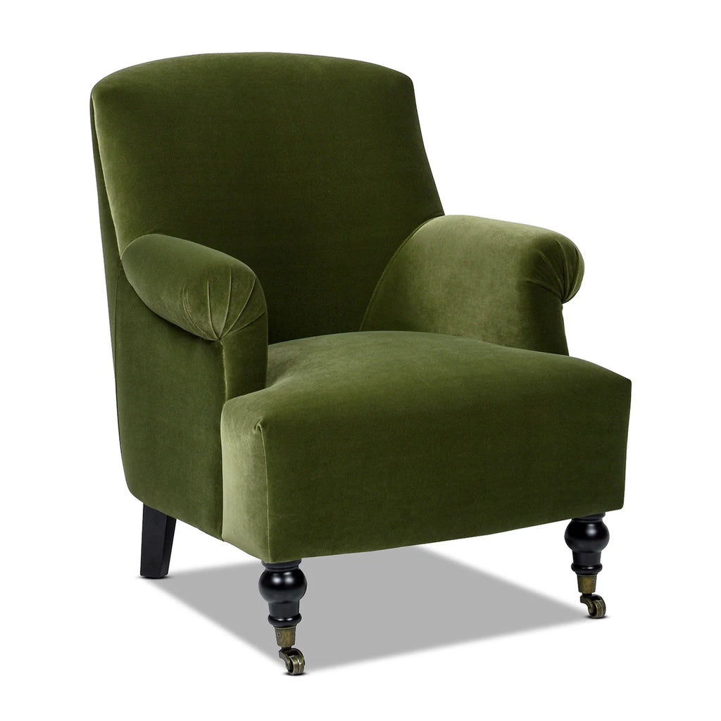 Olive Green Performance Velvet Accent Armchair F564