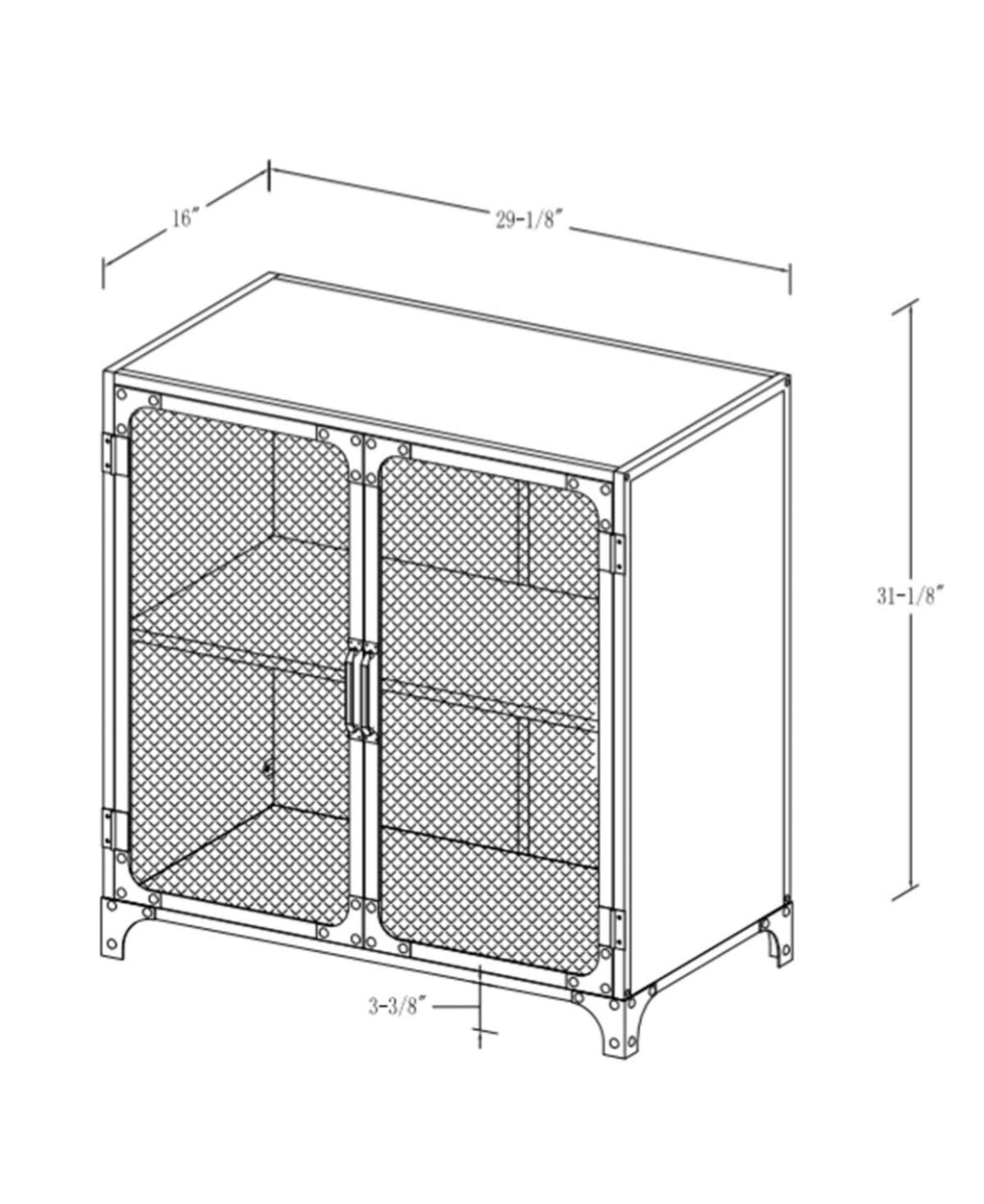 Industrial Accent Cabinet with Mesh E714216