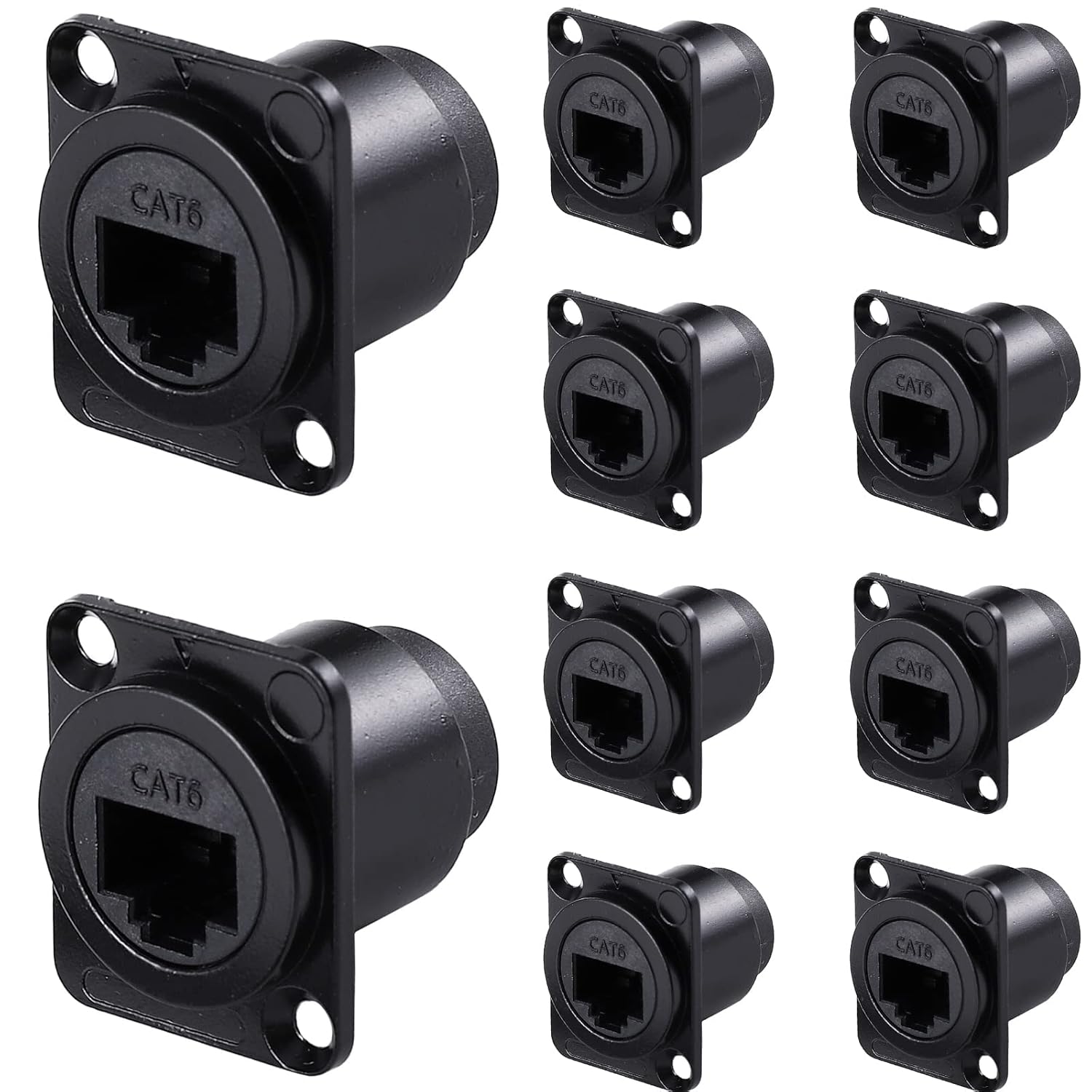10 Pack Shielded RJ45 Panel Mount Coupler P47201