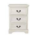 Antique White Solid Wood 3-Drawer Night Stand Y33984