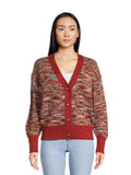 Women's V-Neck Cardigan Sweater with Long Sleeves Y950
