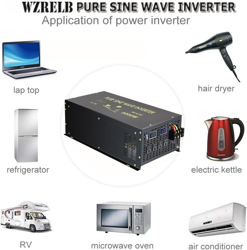 8000W 24VDC to 120VAC Pure Sine Wave Power Inverter G2840