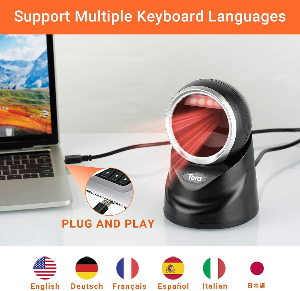 2D Desktop Barcode Scanner with USB Cable U8341
