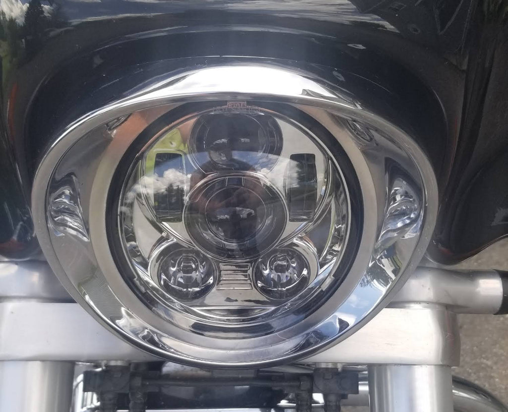 Blue LED Headlight for Honda VTX 1300 and 1800 with Bracket and Hardware W8841