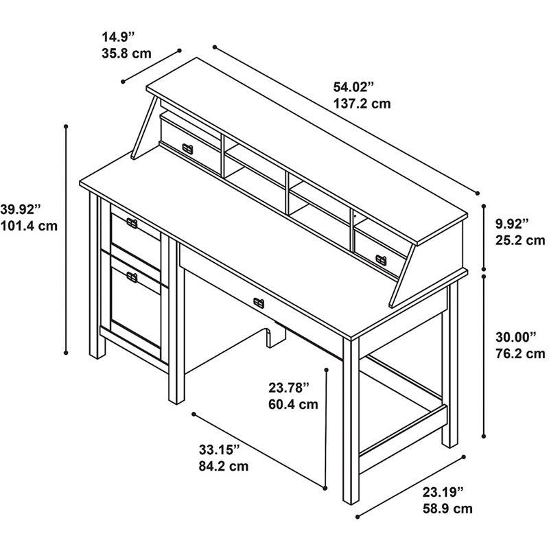 Computer Desk with 2 Drawer Pedestal and Organizer B8526