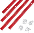 T Track 48" with Wood Screws Double Cut Profile Universal T-Track with Predrilled Mounting Holes Fine Sandblast Anodized Red Color Pack of 2 W8839