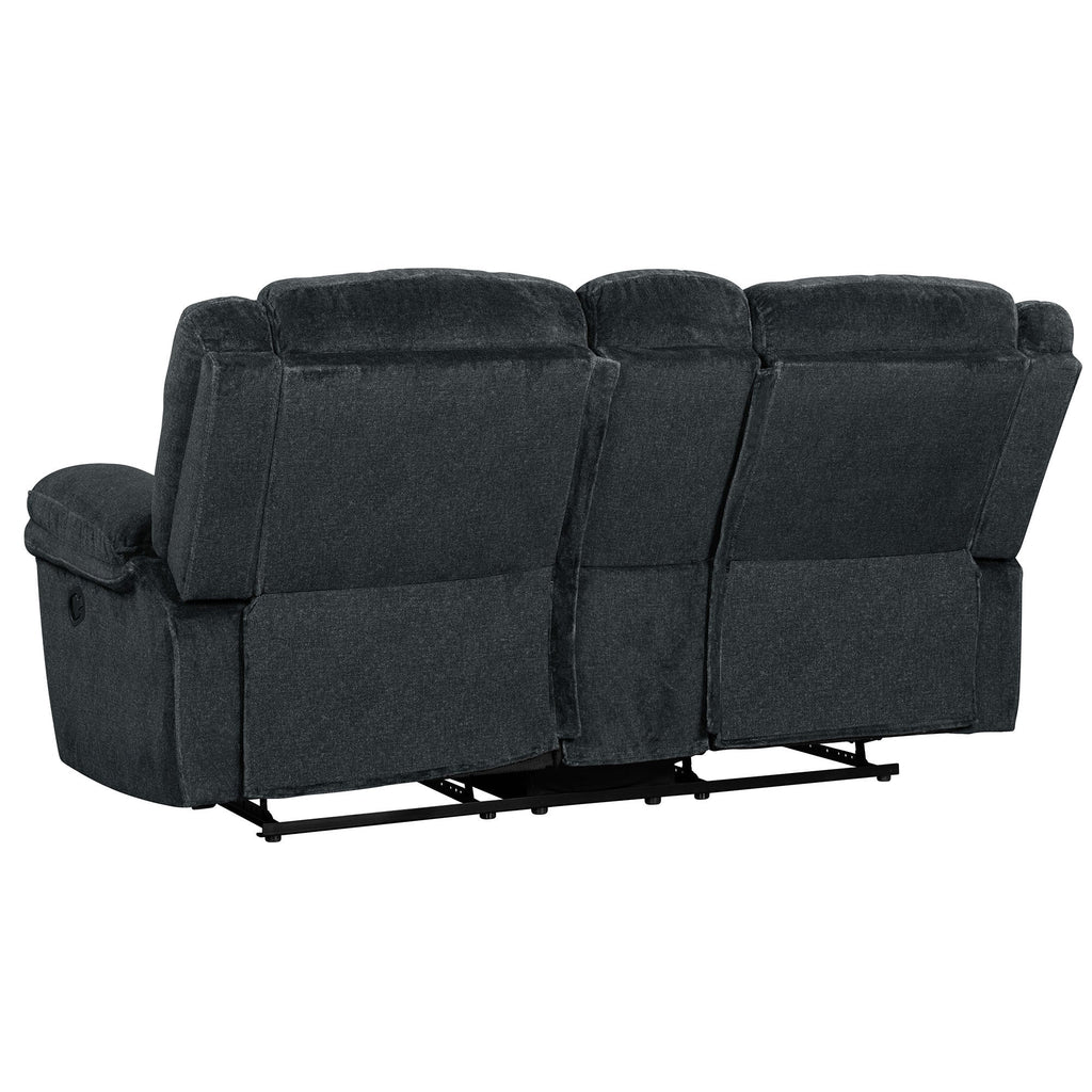 Dark Blue Manual Reclining Sofa with Storage A2163