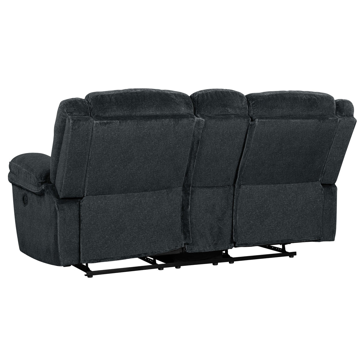 Dark Blue Manual Reclining Sofa with Storage A2163