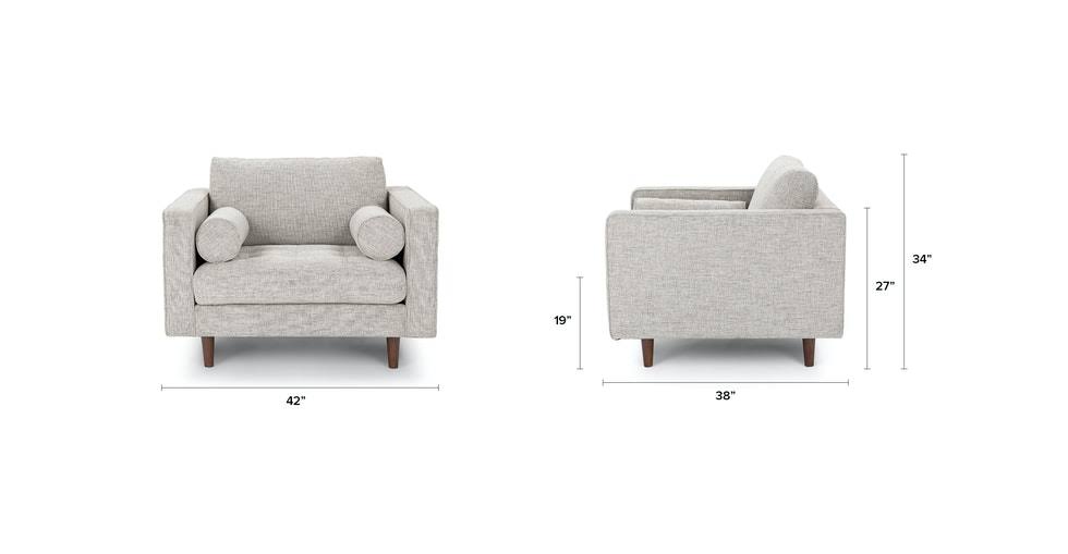Ivory Tufted Chair with Bolsters C491
