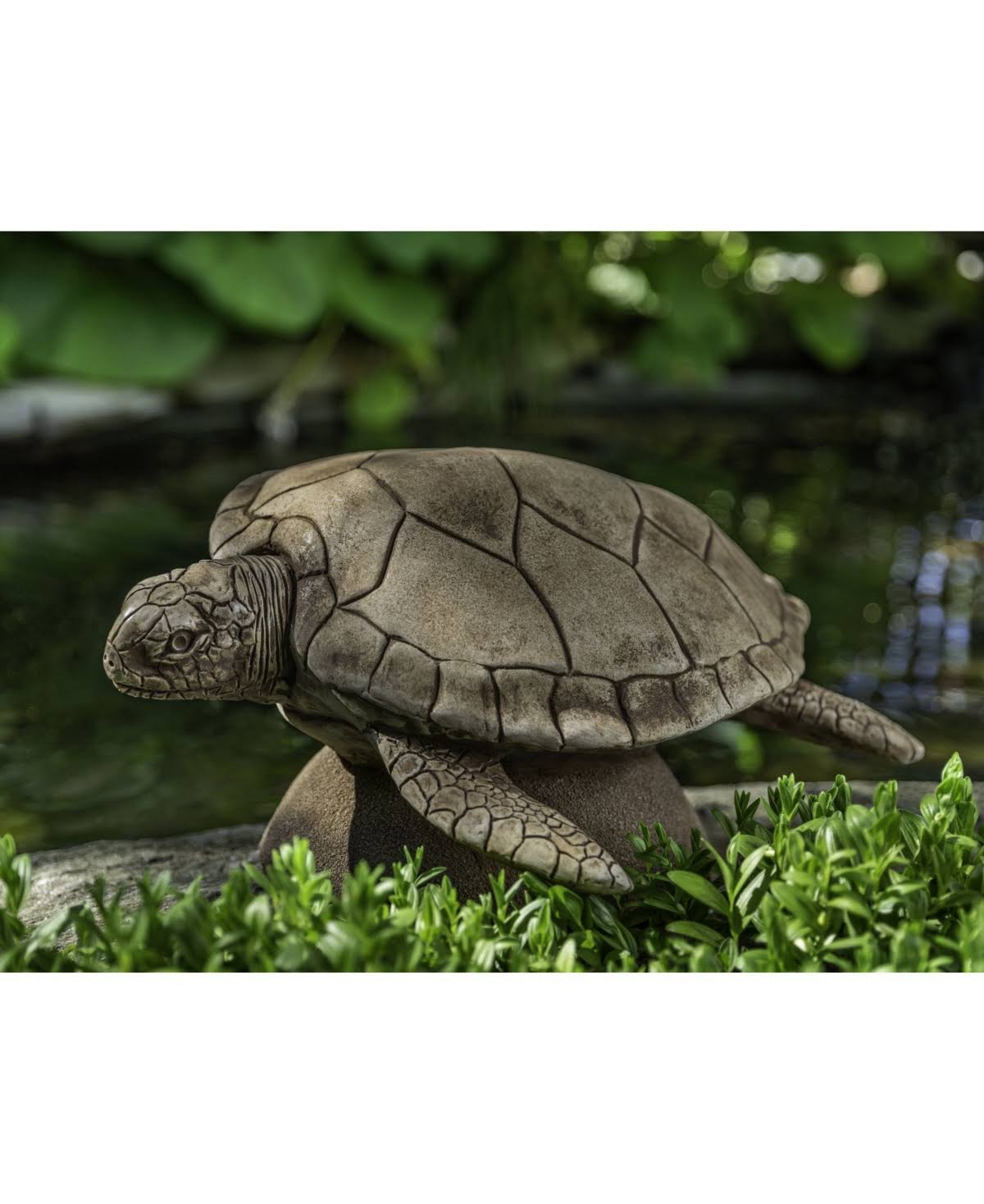 Aged Limestone Cast Stone Sea Turtle R254