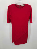 Red Size 8 Knee Length Short Sleeve Dress F584