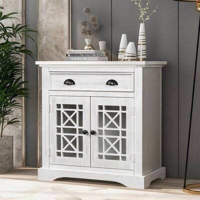 2 Door White Accent Cabinet I8889