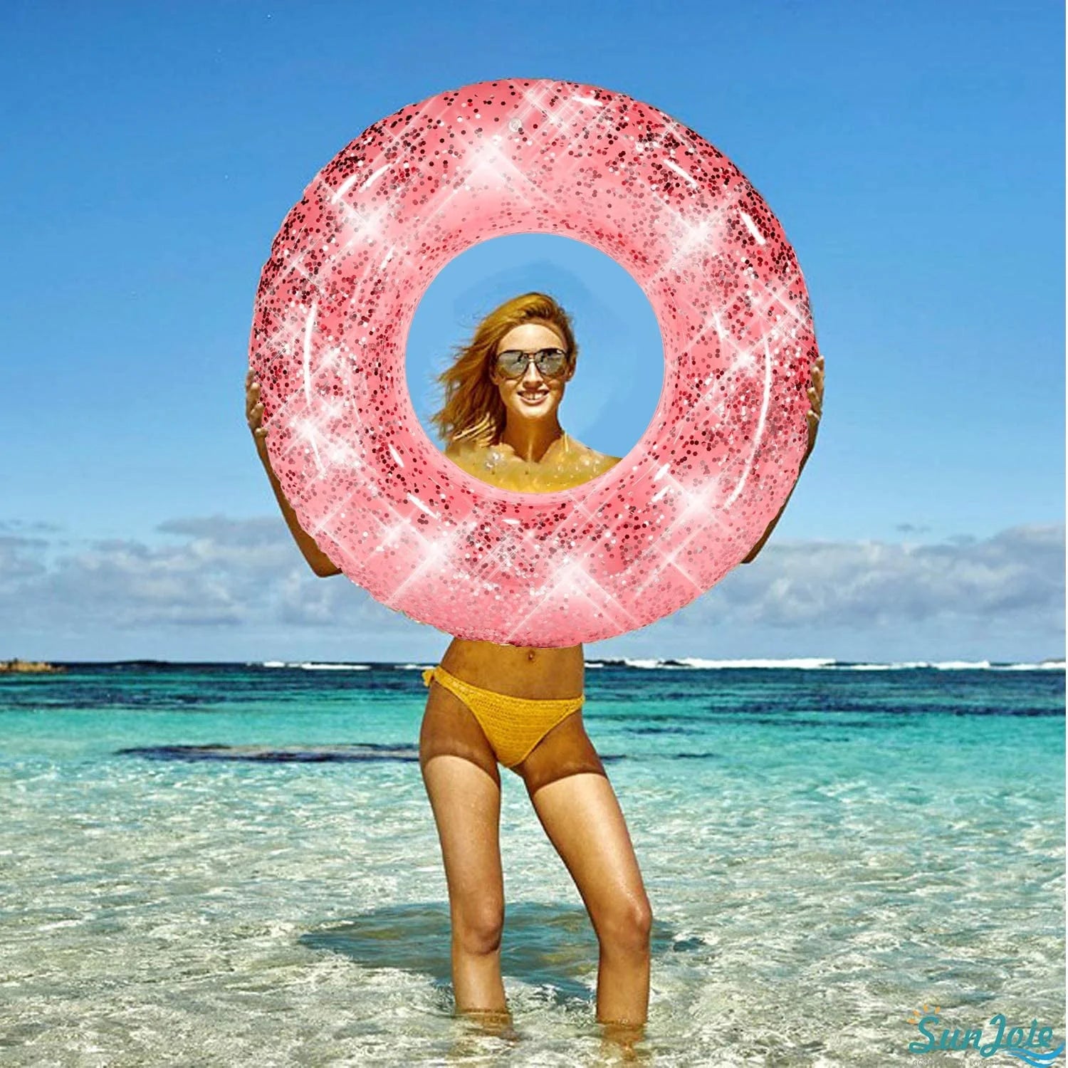 Rose Gold Inflatable Pool Floats Rings, 36 Inch A5192