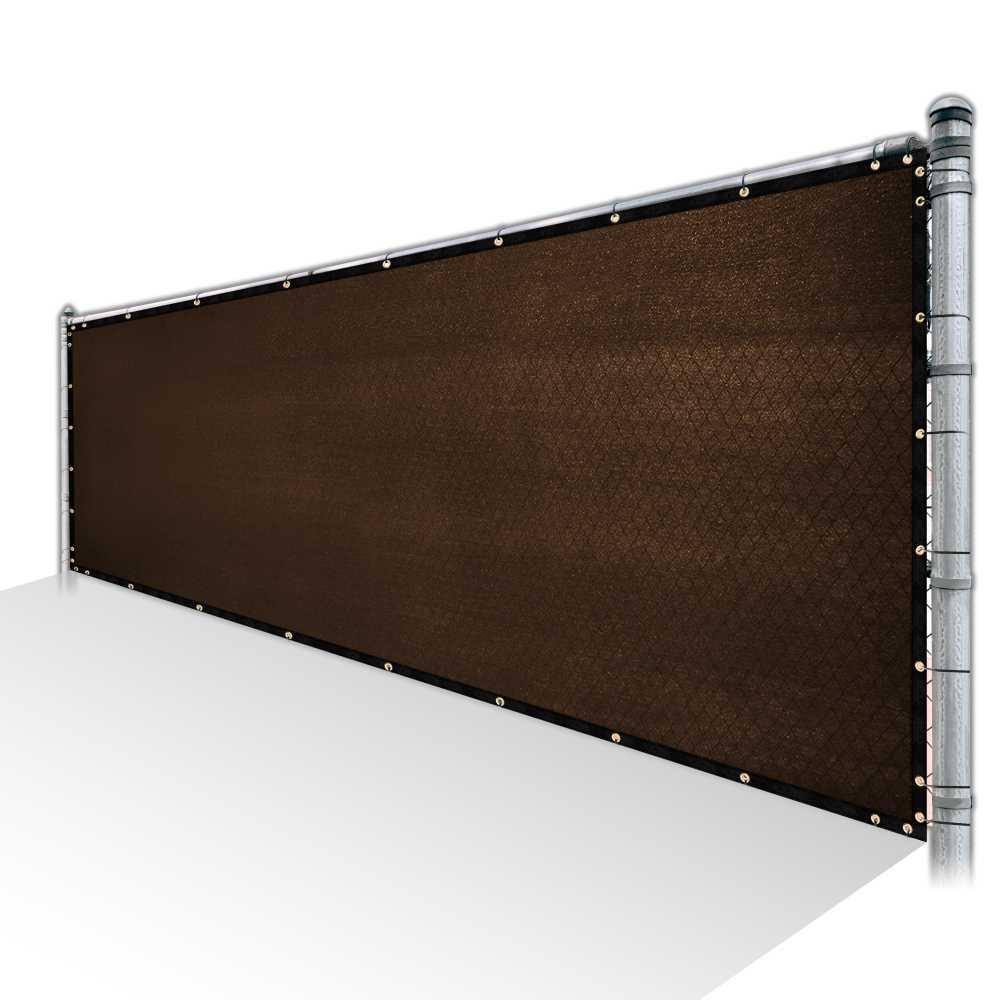 Brown Privacy Fence Screen Mesh with Reinforced Grommets X7072