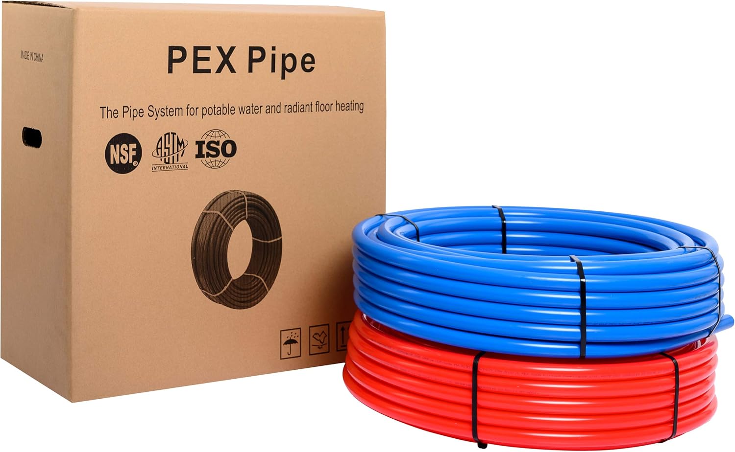 3/4 inch Pex-B Pipe/Tubing 2 x 100 ft Rolls 200 ft Length with Pipe Cutter Y4744