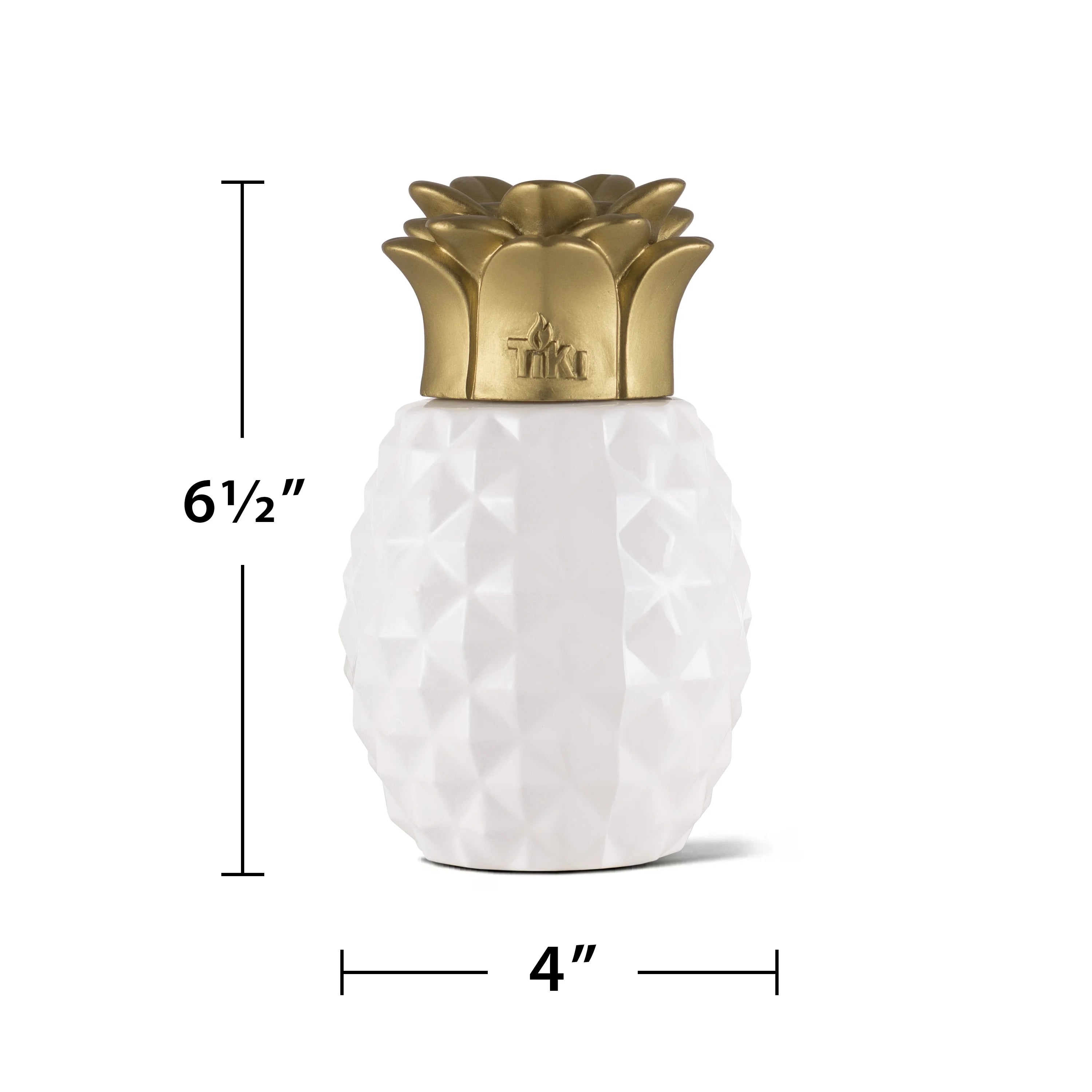 6.5-Inch 3-pk Glass Table Torch White/Gold S665975